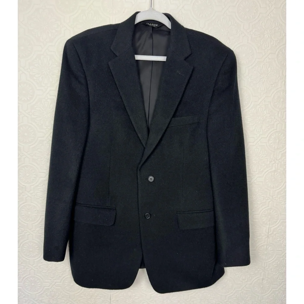 Jos A Bank 100% Camel Hair Blazer Suit Jacket Black Size 41 Regular Office